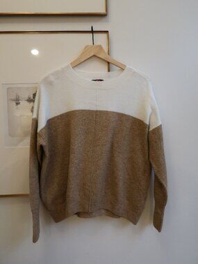 Vince Camuto Cozy Drop Shoulder Color Block Sweater